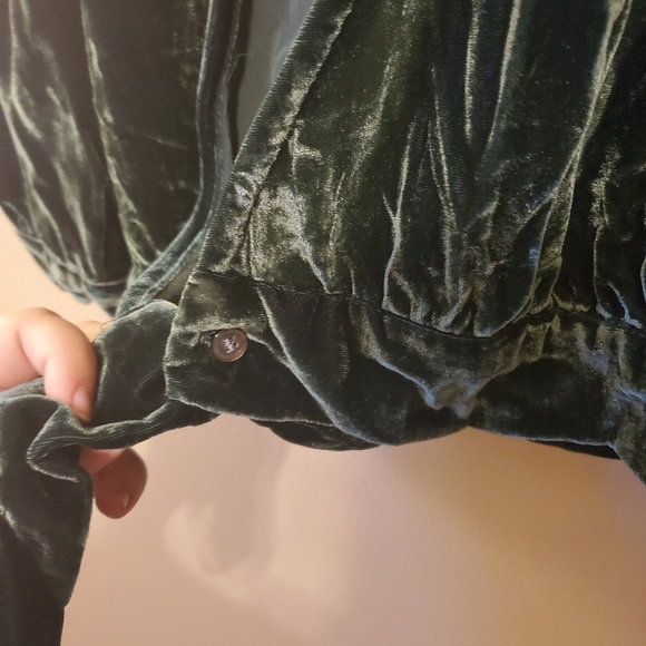 NWT Madewell crushed velvet wrap top in emerald - Picture 4 of 7